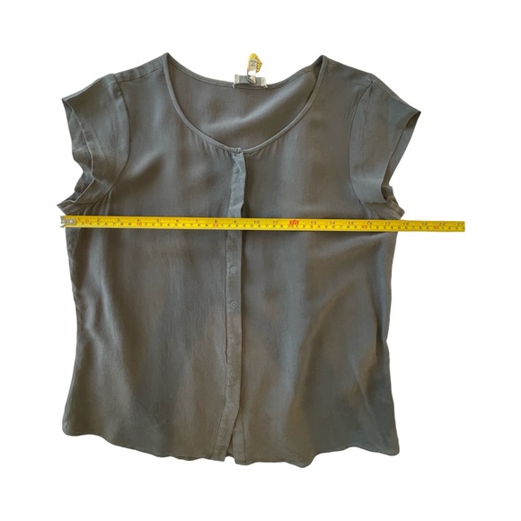Joie Gray Silk Cap Sleeve Top Size Small - Picture 7 of 8